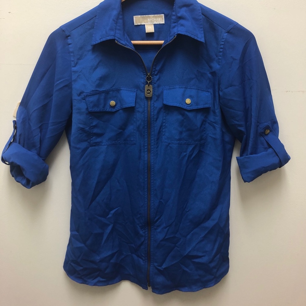 Micheal Kors blue zip top